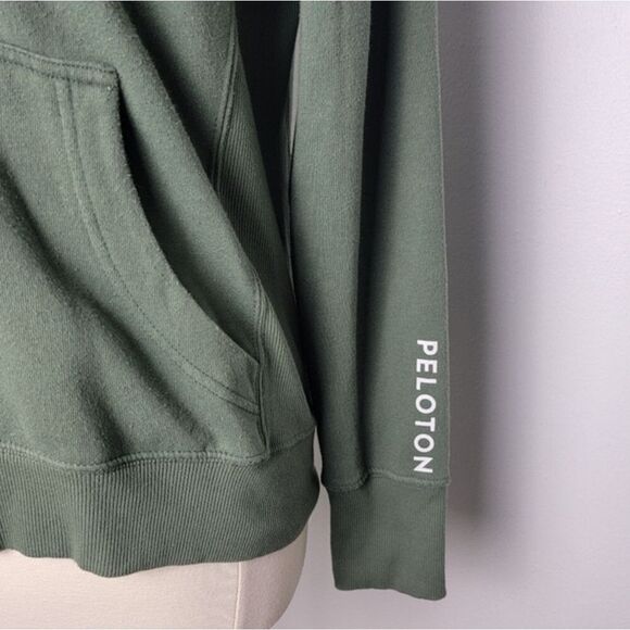 Peloton Green Ultimate Fleece Zip-Up Hooded Sweatshirt With Pockets Size Medium - Picture 6 of 13
